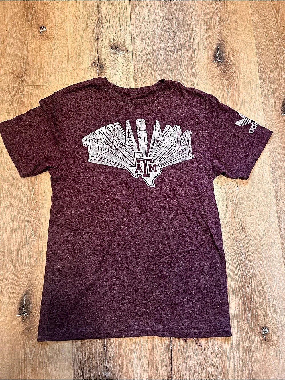 adidas Burgundy Texas A&M Short Sleeve Tee Large